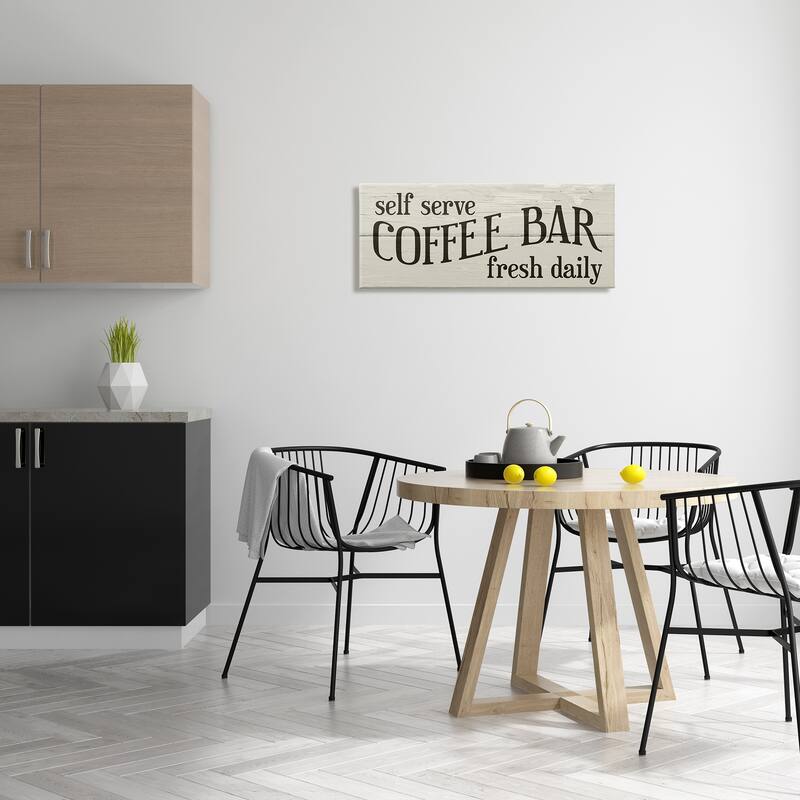 Stupell Self Serve Coffee Bar Sign Rustic Plank Pattern Canvas Wall Art - Green