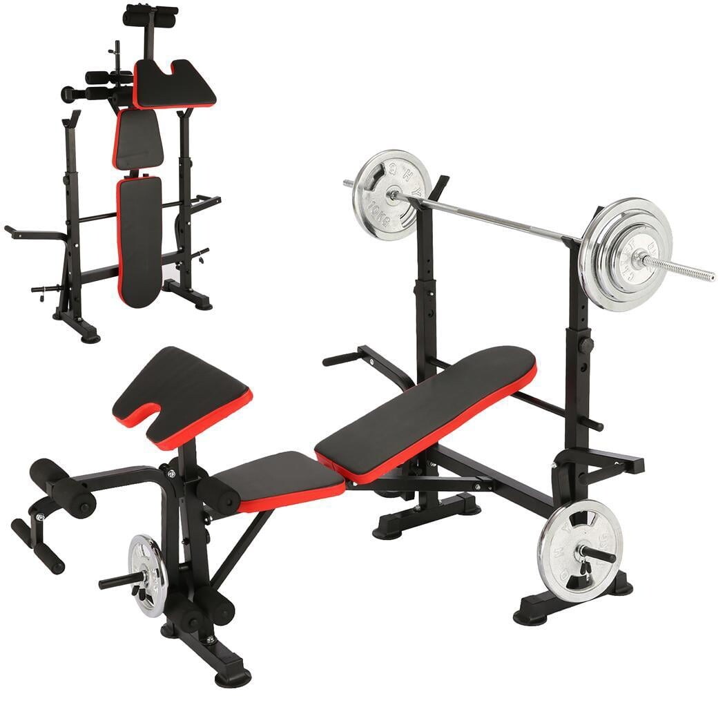 Workout bench hotsell weight set