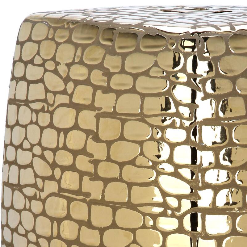SAFAVIEH Lavenia Plated Gold Ceramic Decorative Garden Stool