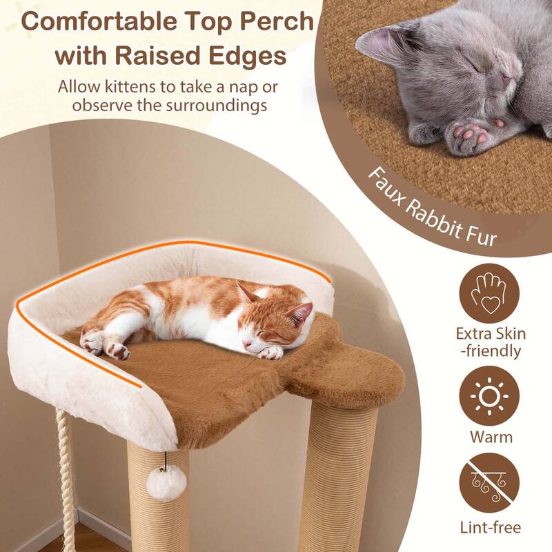 Costway 44" Cat Tree for Indoor with Plush Padded Perch Scratching - See Details