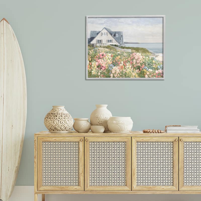 Stupell Coastal Cottage Meadow Framed Giclee Art Design By Amber Sterling