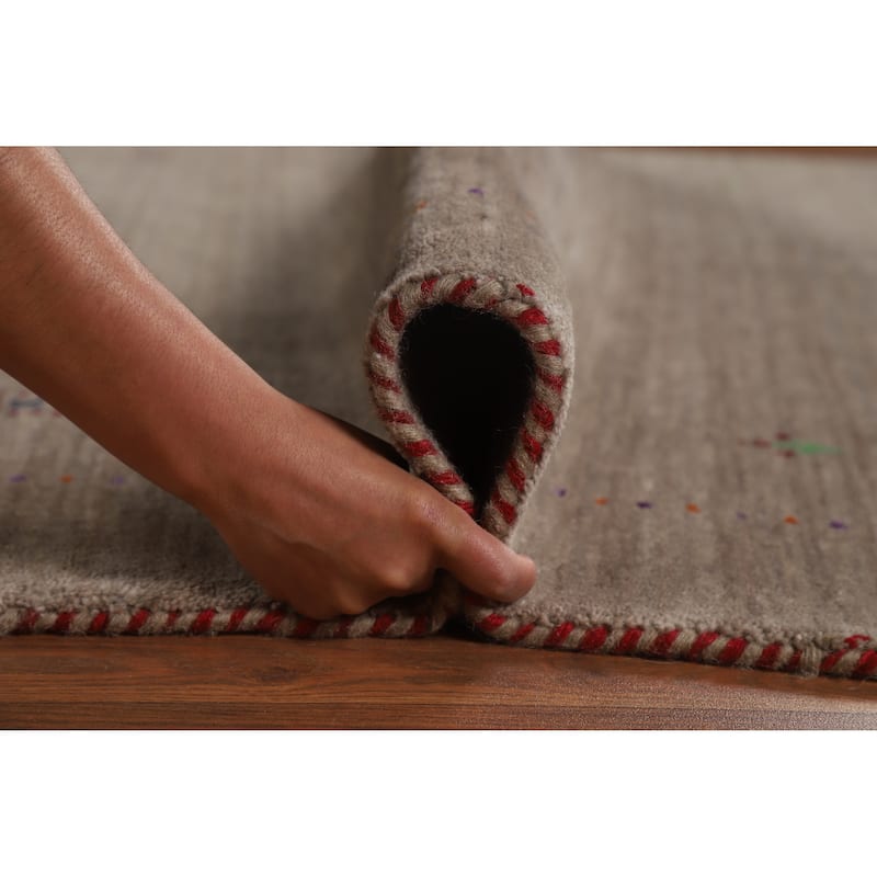 Hand Knotted Oriental 100% Wool Carpet Tribal Animal Pictorial Brown Gabbeh Area Rug - 8' 0'' X 5' 2''