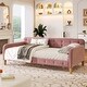 preview thumbnail 2 of 5, Twin Size Upholstered Daybed With 4 Support Legs, Pink