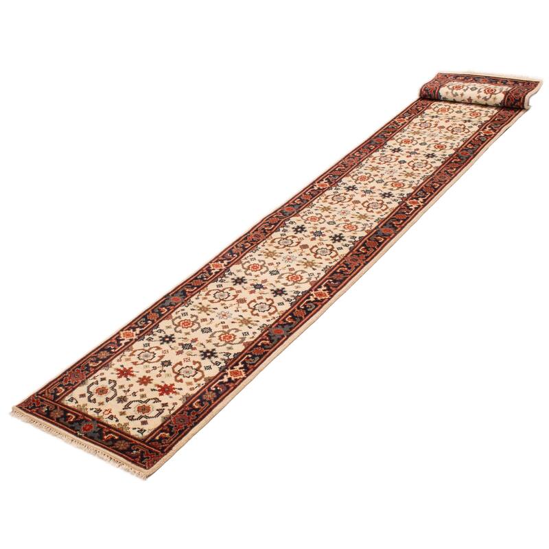 ECARPETGALLERY Hand-knotted Serapi Heritage Cream Wool Rug - 2'5 x 15'8