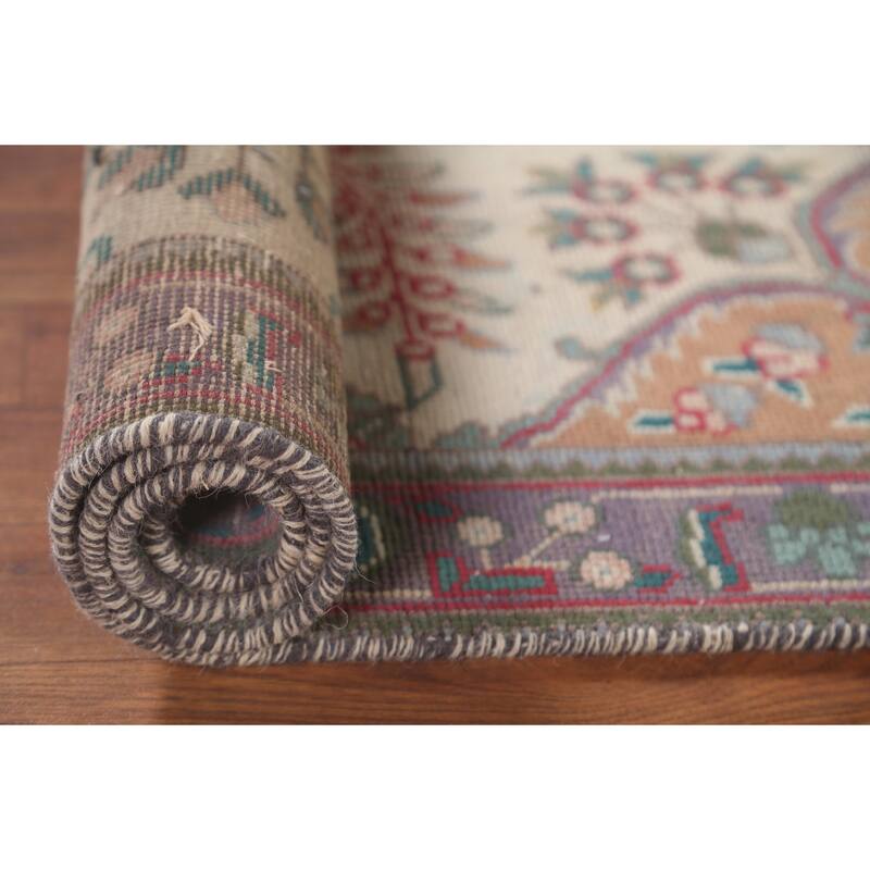 Tabriz Persian Accent Rug Hand-Knotted Floral Wool Carpet - 3'1"x 4'9"