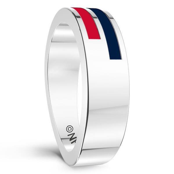 Shop Washington Capitals Sterling Silver Asymmetric Enamel Ring In