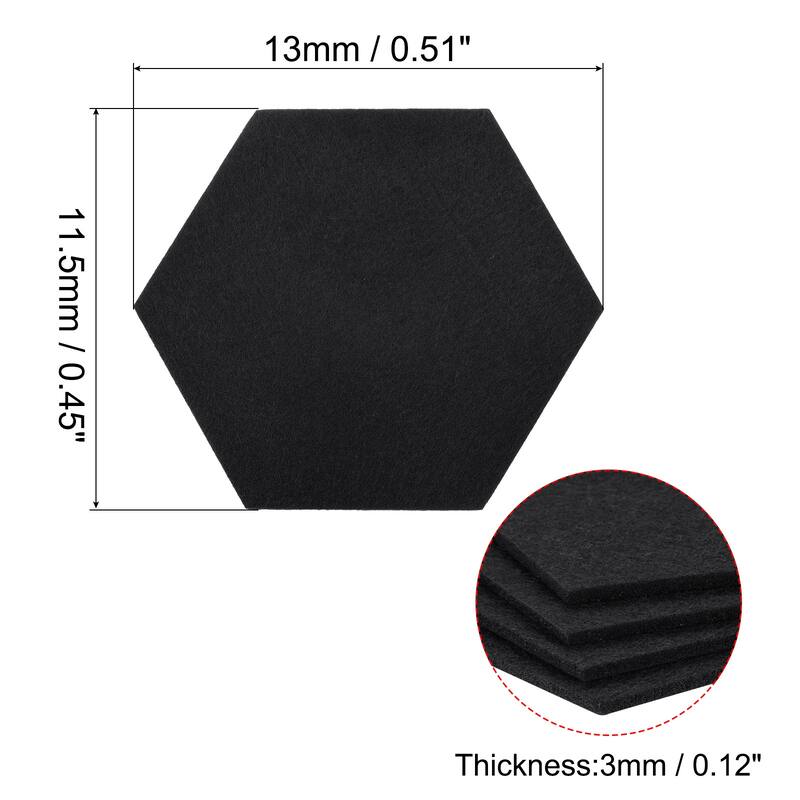 Felt Coasters, 9pcs Absorbent Pad Coaster for Drink Cup Pot Bowl Vase - Black