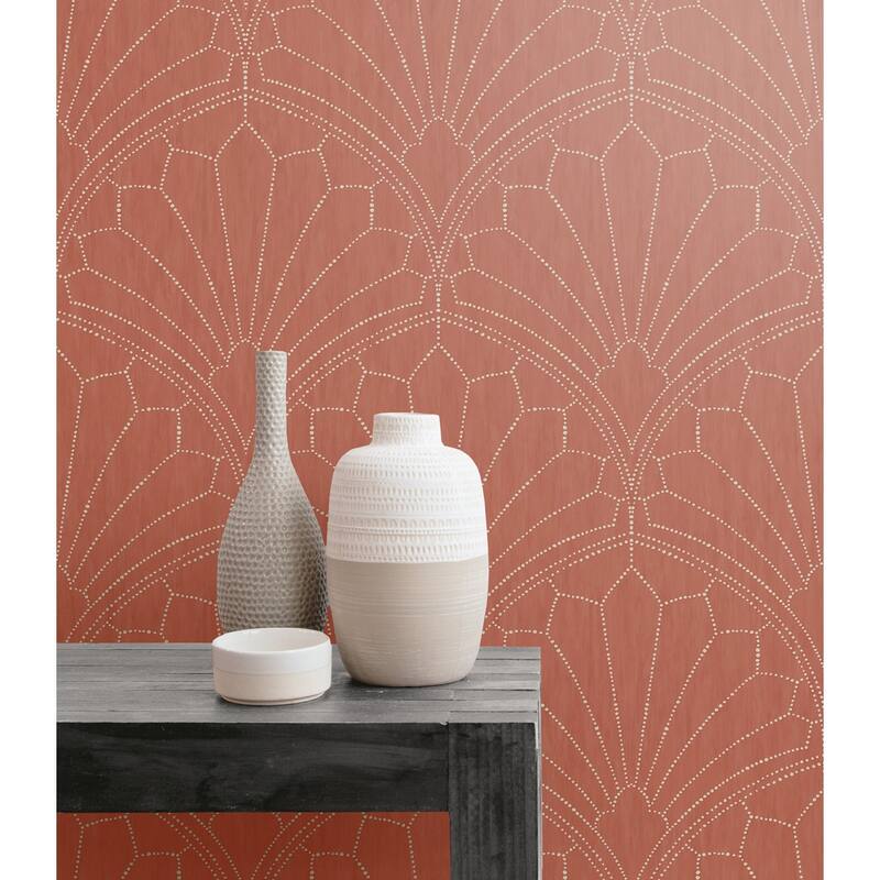 Seabrook Designs Boho Rhapsody Scallop Medallion Unpasted Wallpaper