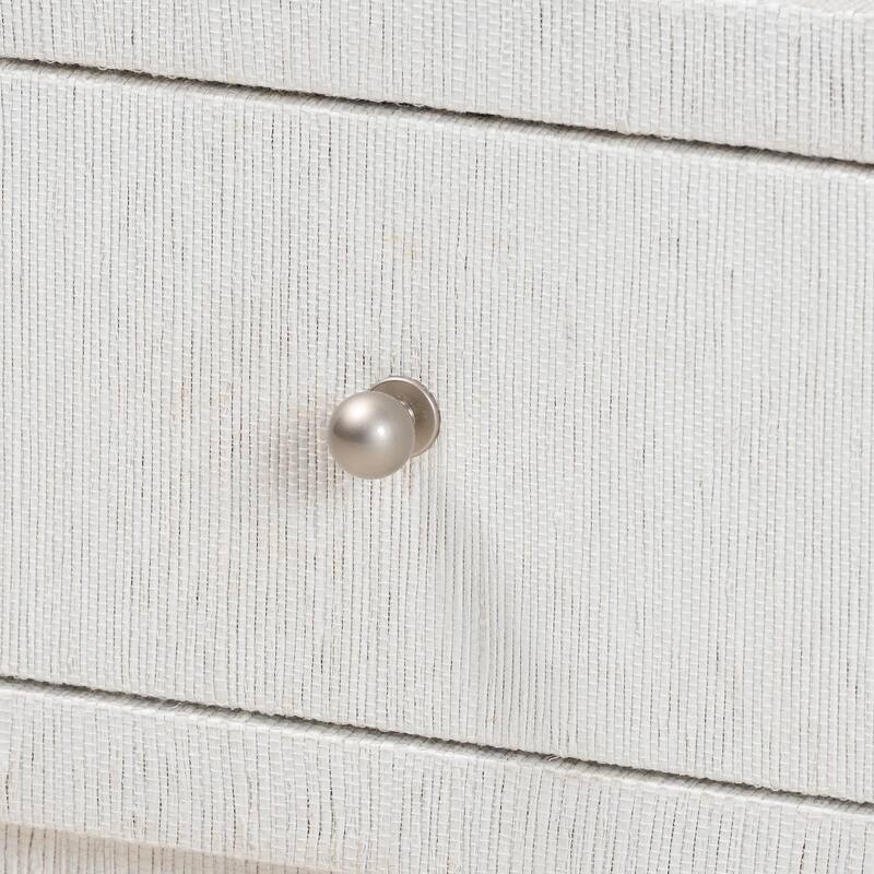 Kai Grasscloth End Table - 2-Drawer Accent Table or Nightstand with Open Shelf, Handwoven Decor for Bedroom or Living Room