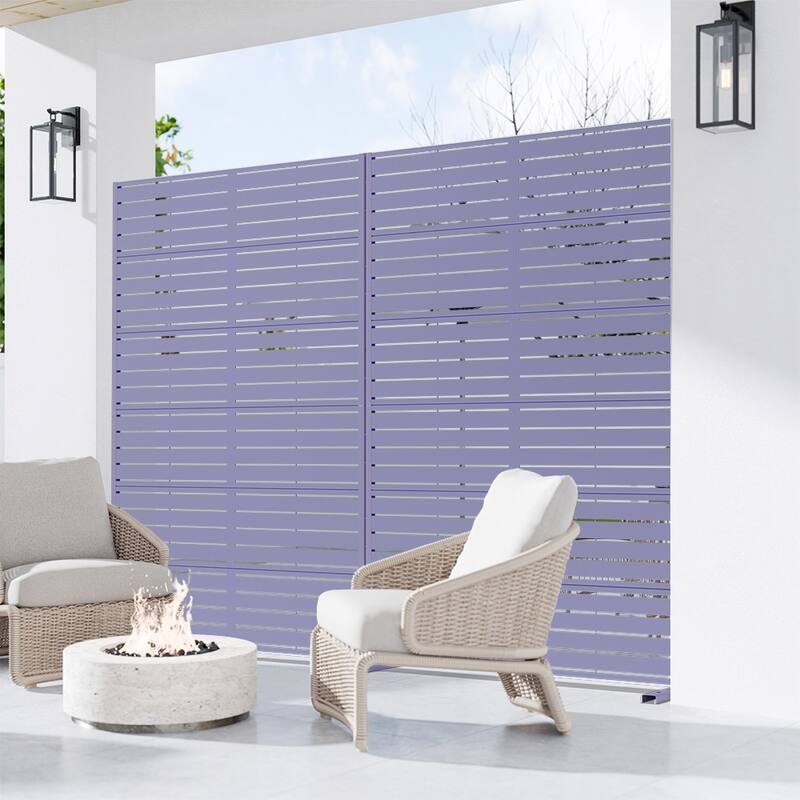 Dovelina 6ft.Outdoor Freestanding Metal Privacy Screen Decorative Garden Fence - 72"x47"