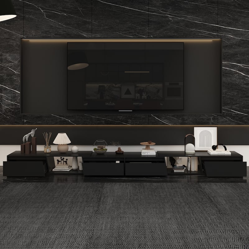 Expandable Entertainment Console - Stylish Design,95" to 138" TV Stand