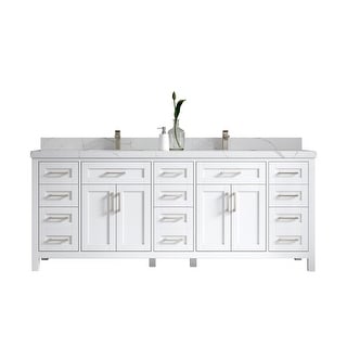 Willow Collections 84 in. W x 22 in. D Cambridge Double Sink Bathroom ...
