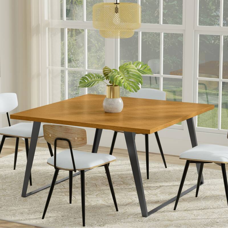 WyndenHall Mitchell 54 x 54 inch Square Modern Square Dining Table - 54 inches wide - Oak Veneer
