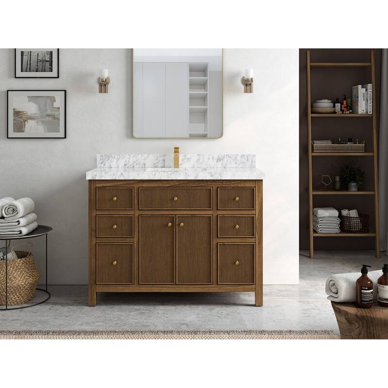 Willow Collections 48 in. W x 22 in. D Sonoma Teak Single Sink Bathroom Vanity with Countertop