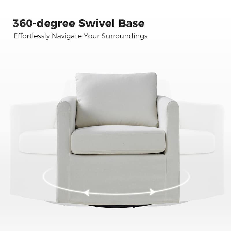 Erkenbald Modern 360-Degree Swivel Chair with Removable Slipcover Set of 2 by HULALA HOME