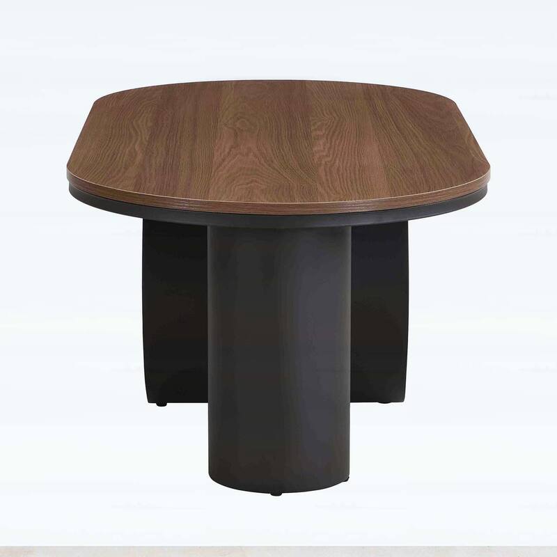 Modern Oval Coffee Table with Storage Drawer,Metal Frame for Living Room Elegance