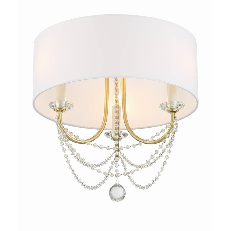 Delilah 3 Light Aged Brass Ceiling Mount - 15.75"W x 15.5"H