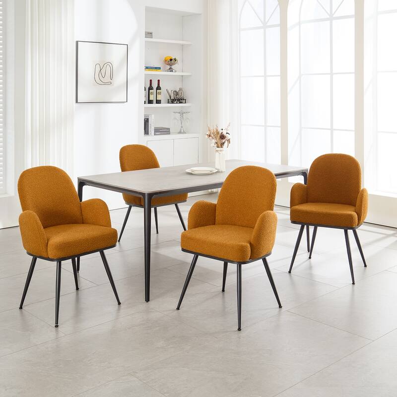 Fabric Upholstered Dining Chairs Set of 2/4 with Arms - 34.8"H x 23.2"W x 22.8"D