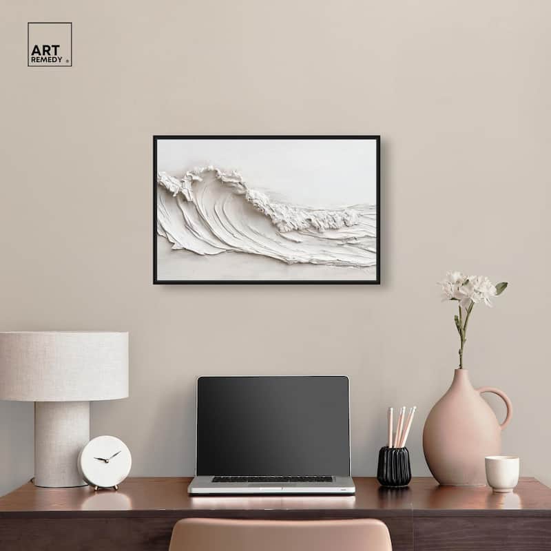 Wave on White Canvas by Art Remedy