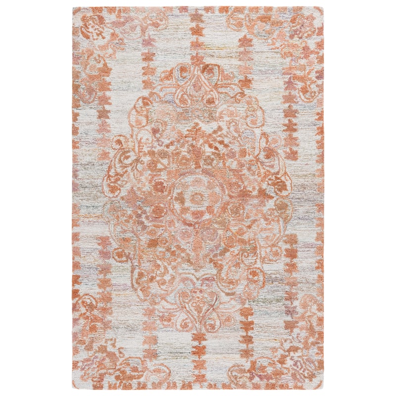 SAFAVIEH Handmade Marquee Elga Rug - 4' x 6' - Orange/Beige