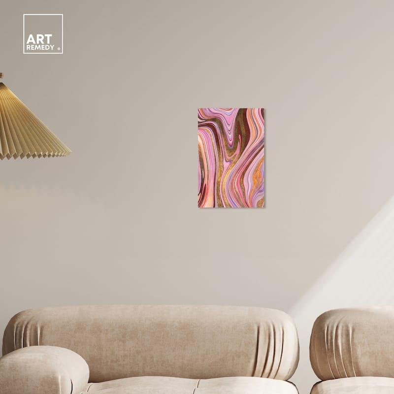 Art Remedy Doll Memories - Pink Geode Gallery Wrapped Mineral, Agate & Geode 1 Piece Canvas Wall Art