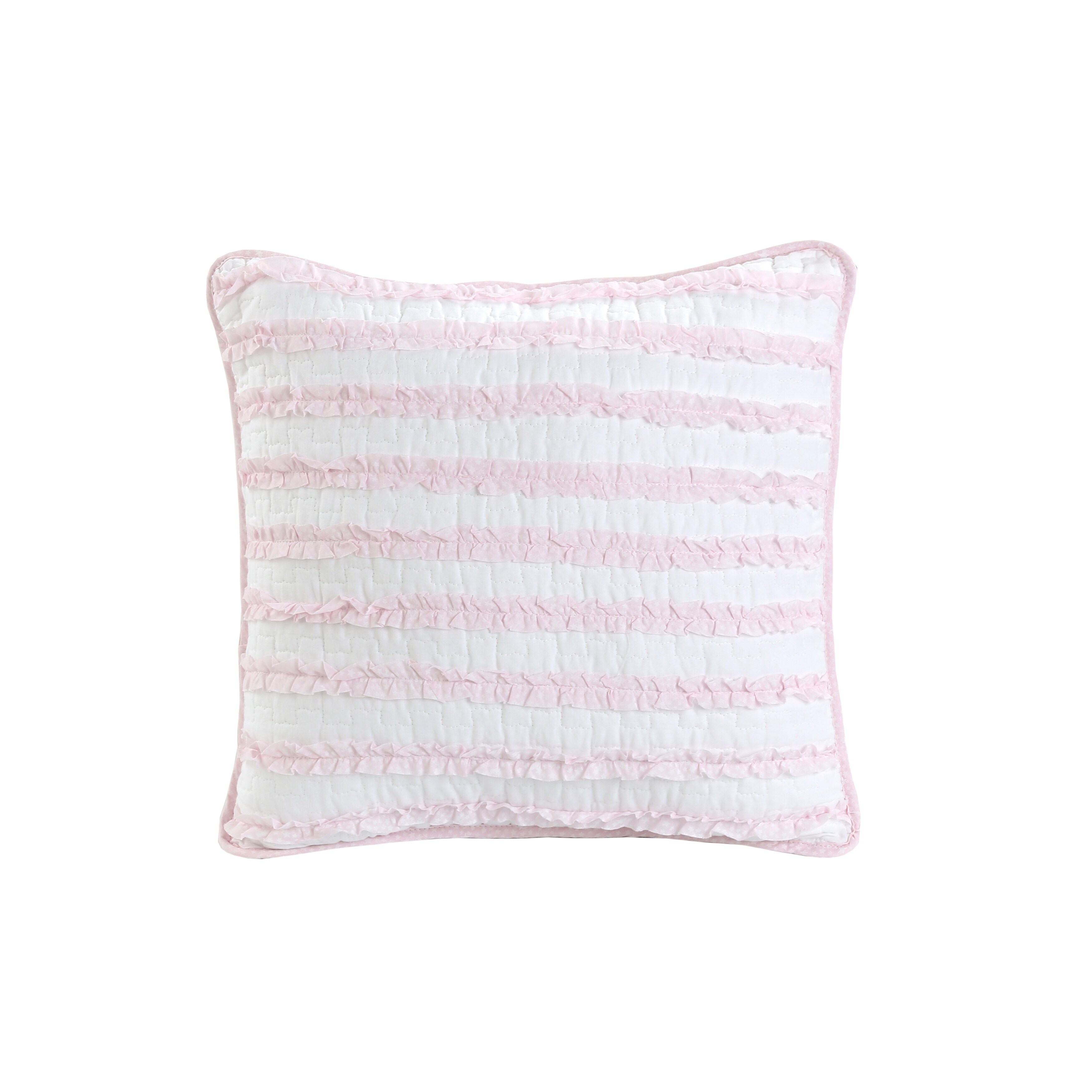 Pink and white striped pillow hot sale