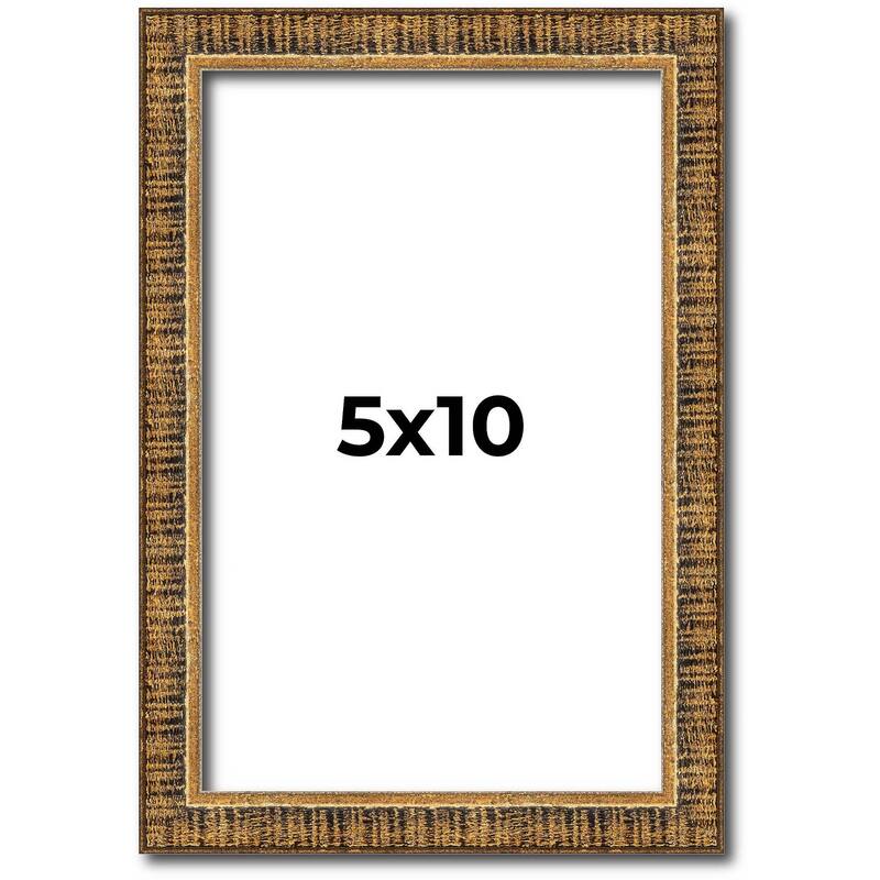 5x10 Frame Gold Solid Wood Picture Frame - Complete Modern Photo Frame