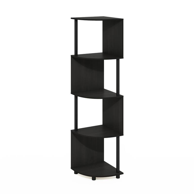 57.72 in. Tall Espresso/Black Wood 4-Shelf Bookcase