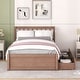 preview thumbnail 1 of 7, Twin Size Platform Bed with 2 Drawers, Wooden Twin Bed Frame with Headboard and Solid Wood Slats Support for Kids,Teen,Adult Walnut - Twin