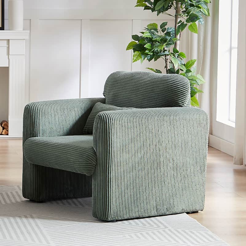 33" Upholstered Lounge Chair with Support Pillow