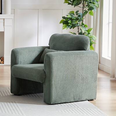 Lounge Chairs Corduroy Single Sofa with Lumbar Pillow