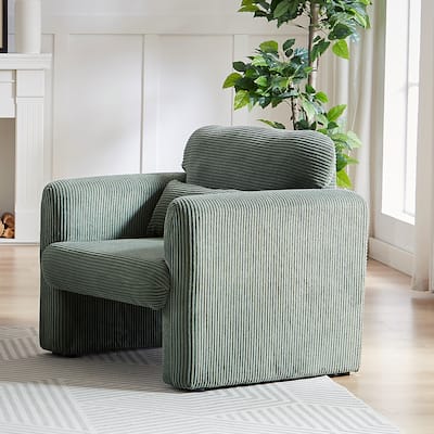 Modern 33" Upholstered Lounge Chair with Support Pillow for Living Room
