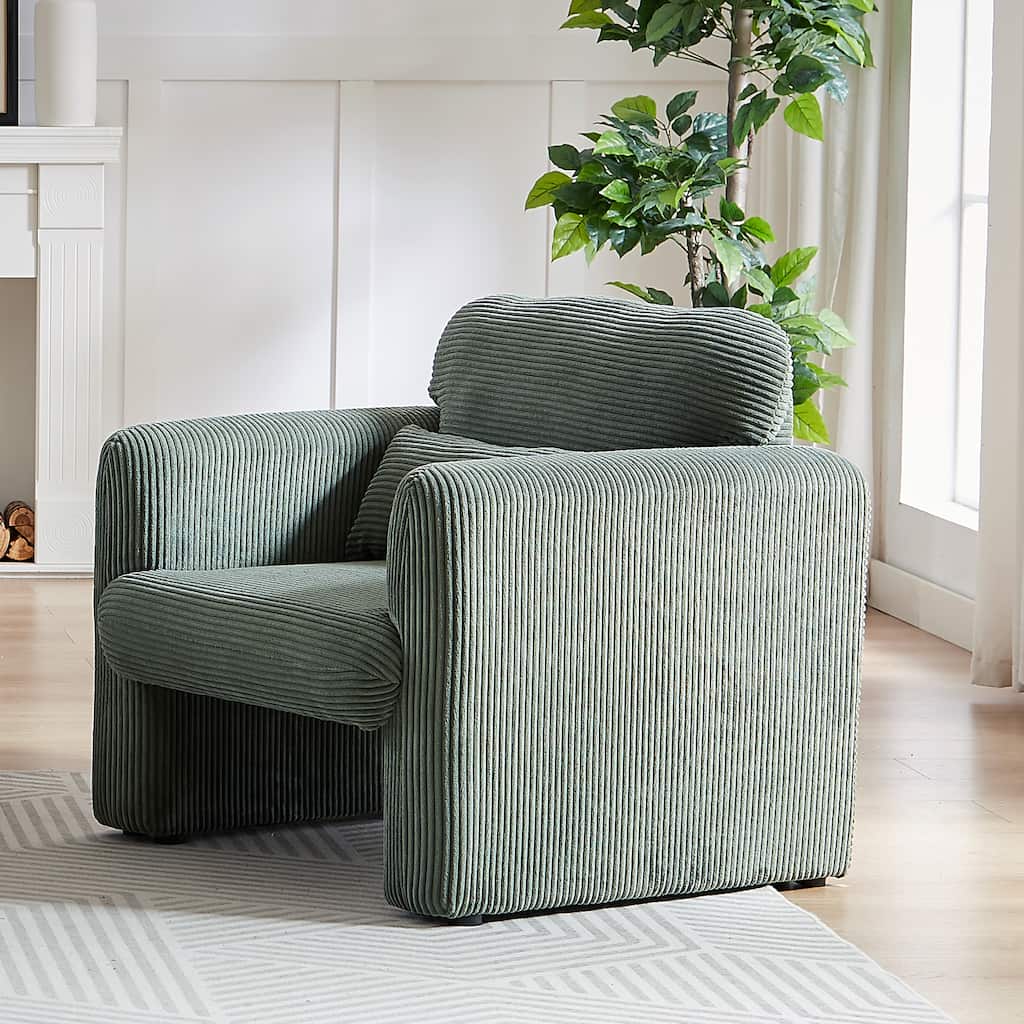Modern 33" Upholstered Lounge Chair with Support Pillow for Living Room