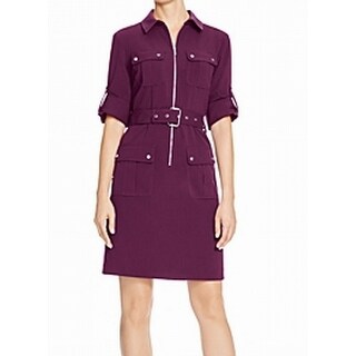 michael kors shirt dress purple