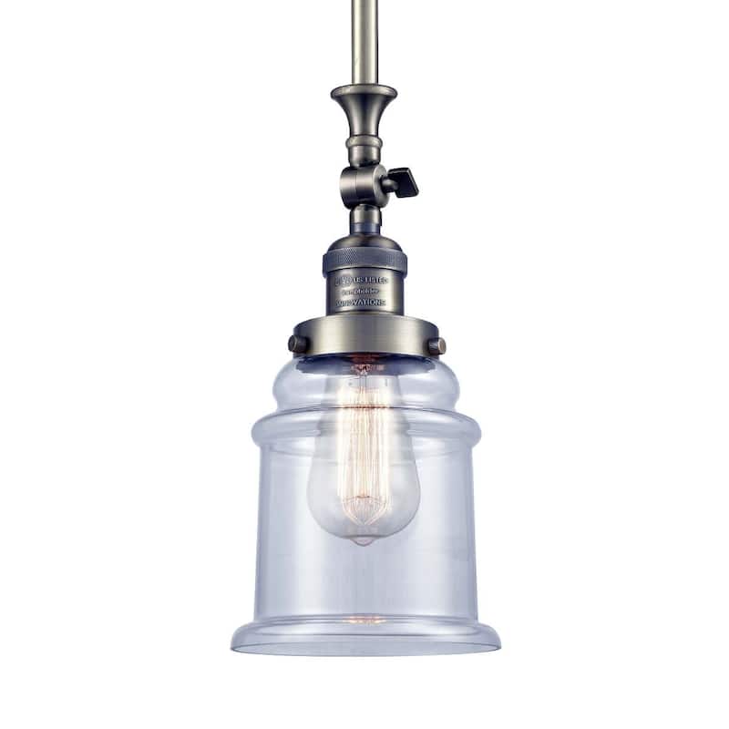 Innovations Lighting Canton 7" Wide Mini Pendant - Antique Brass / Clear
