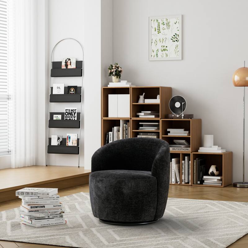 Ouyessir Swivel Barrel Chair Upholstered Armchair (Set of 1)