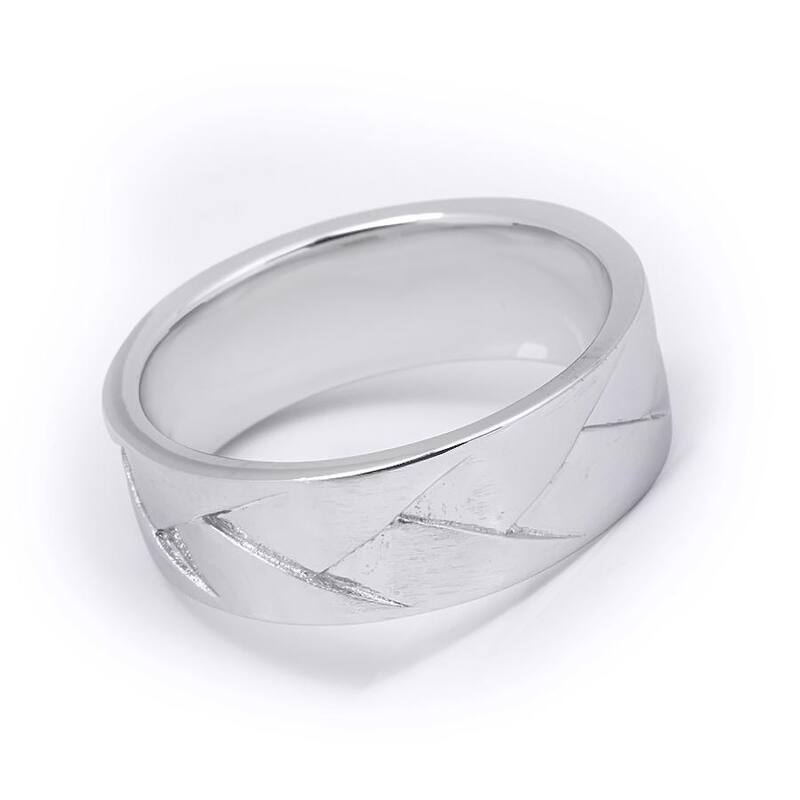 Mens Wedding Band Engagement Ring 7mm Authentic Sterling Silver