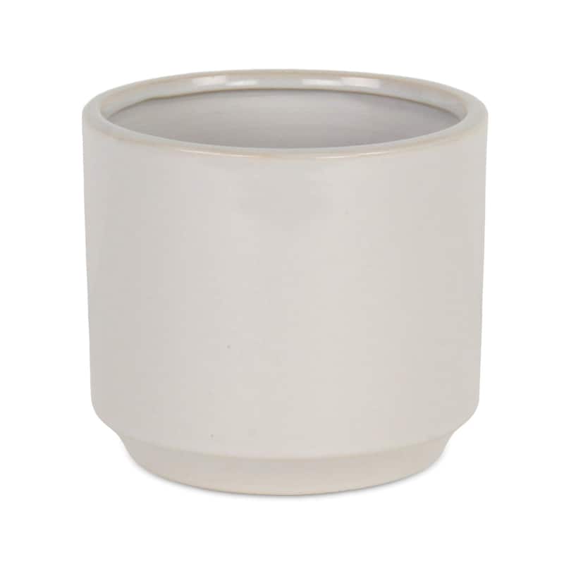 Elegora Straight Side Solid Color Ceramic Pot - Off White