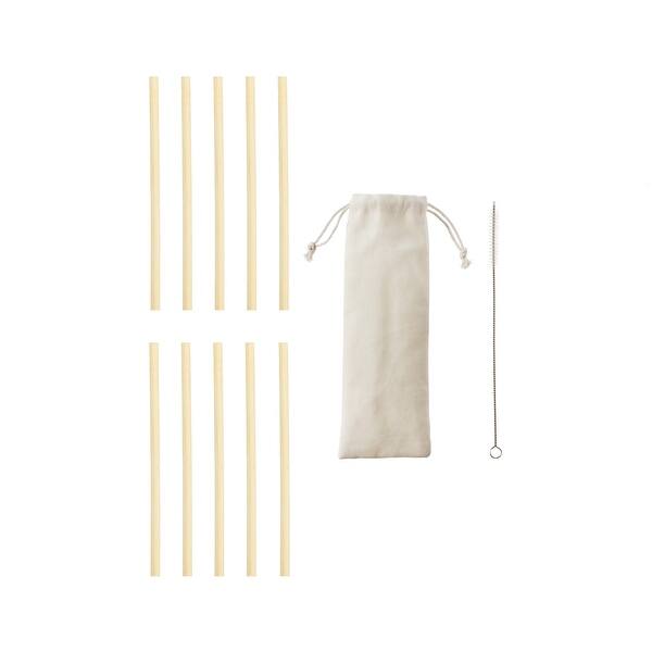 True Natural Bamboo Straws, Set of 10, Reusable, Durable EcoFriendly