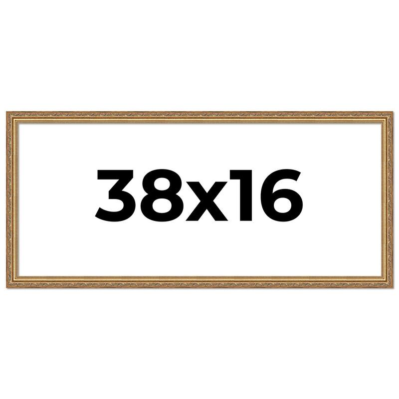 38x16 Frame Red Solid Wood Picture Frame Width 1.75 Inches | Interior Frame Depth 1 13/16 Inches