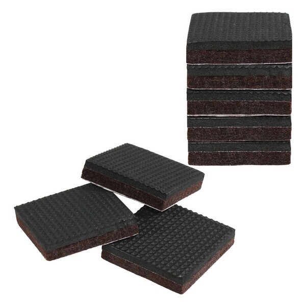 Furniture Felt Pad Grippers Square 1 1/8" Self Stick Slip Resistant Brown 8pcs