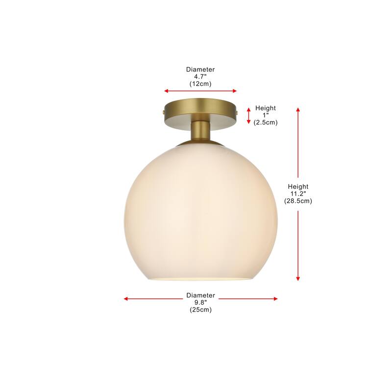 1 Light Flush Mount with 10 inch Frosted White Glass