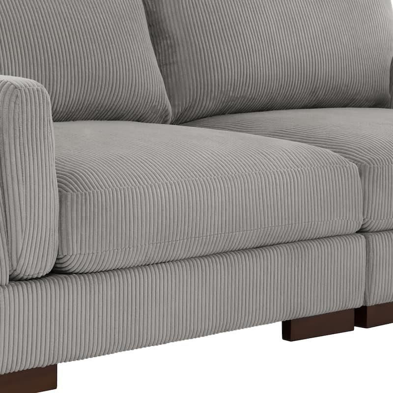 Modern 90 inch Corduroy Loveseat Deep Seat Sofa