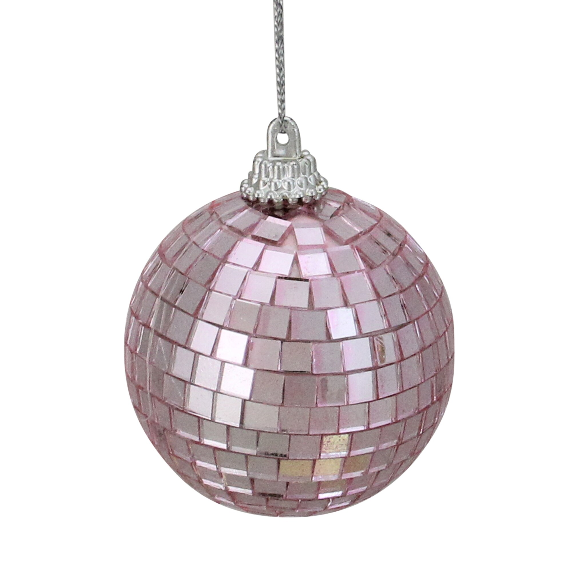 9ct Bubblegum Pink Mirrored Glass Disco Ball Christmas Ornaments 2.5" (60mm)
