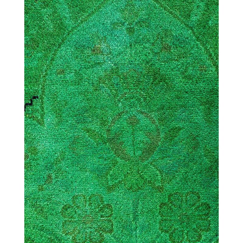 Contemporary Overdyed Wool Hand Knotted Round Area Rug - 8' 1" x 8' 1"