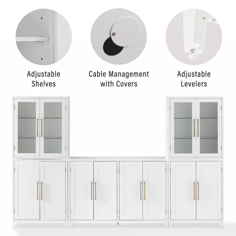 Roarke 3Pc Sideboard And Pantry Set W/ Glass Door Hutch