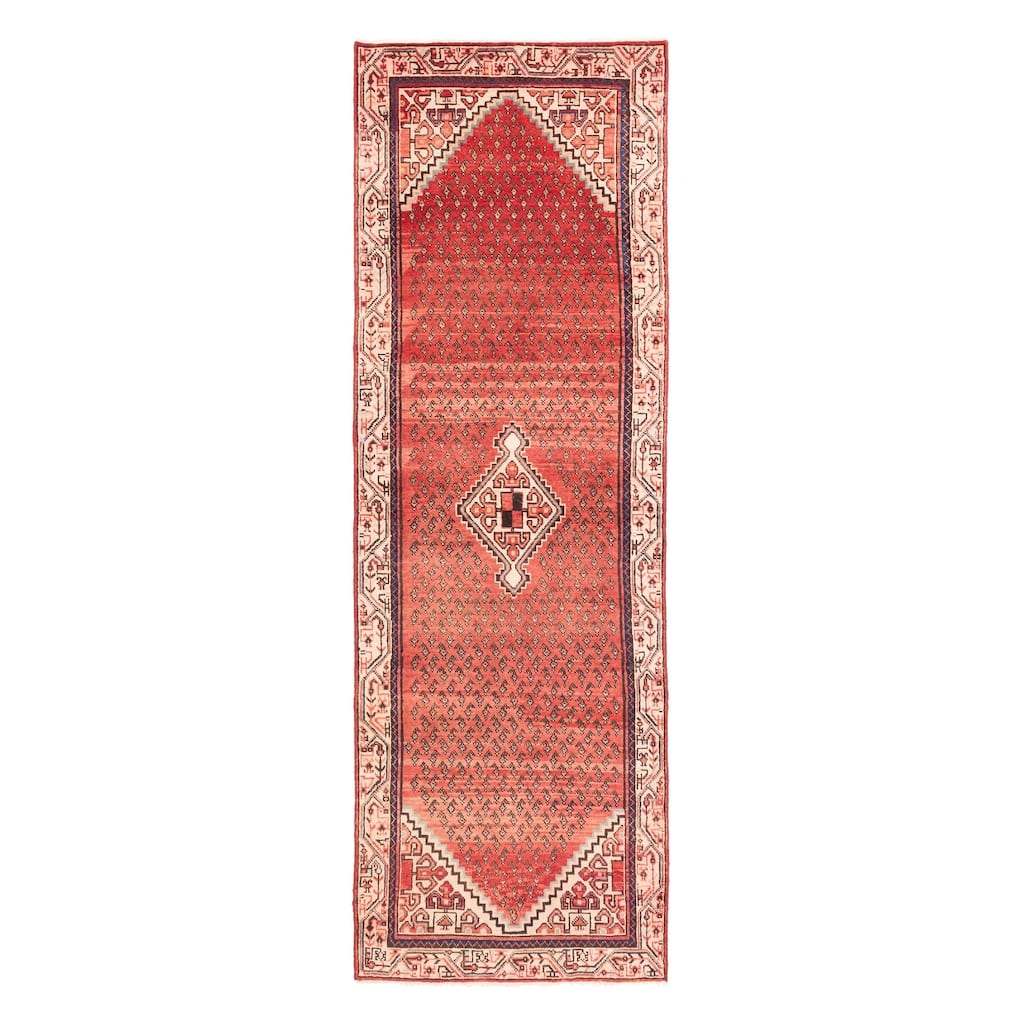 ECARPETGALLERY Hand-knotted Andelz Red Wool Rug - 3'2 x 9'10