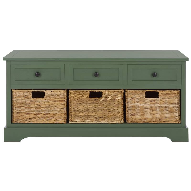 SAFAVIEH Ara Grey 3-Drawer Storage Unit - 42.1" x 15.4" x 19.7" - 42"W x 15"D x 20"H - Dusty Green