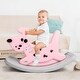 preview thumbnail 2 of 2, Rocking Horse Outdoor Rocking Toy with Music for Toddler Baby Kids Ages 1-3 Year Old Boy Girl Pink - 29''L x 14.6''W x 19.7''H