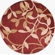 preview thumbnail 15 of 13, Livabliss Winder Transitional Floral Area Rug 7'10" x 7'10" Round - Red